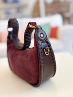 Load image into Gallery viewer, Mia Crescent Small Hobo Dark Cherry
