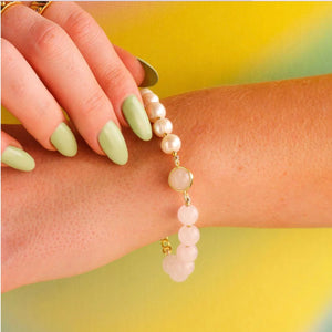 Margarite Bracelet - Rose Quartz/Pearl