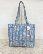 Load image into Gallery viewer, Sinclair Blue Floral Tote
