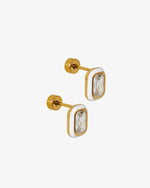 Load image into Gallery viewer, Screwback Stud Earrings Whitney White Marshmallow
