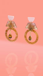 Load image into Gallery viewer, Desert Glam Hoop Tiger Eye Stone
