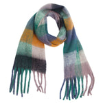 Load image into Gallery viewer, PLAID PATTERN FRINGE WINTER SCARF
