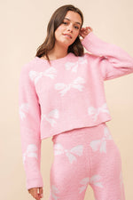 Load image into Gallery viewer, Bow Print Cozy Sweater Set
