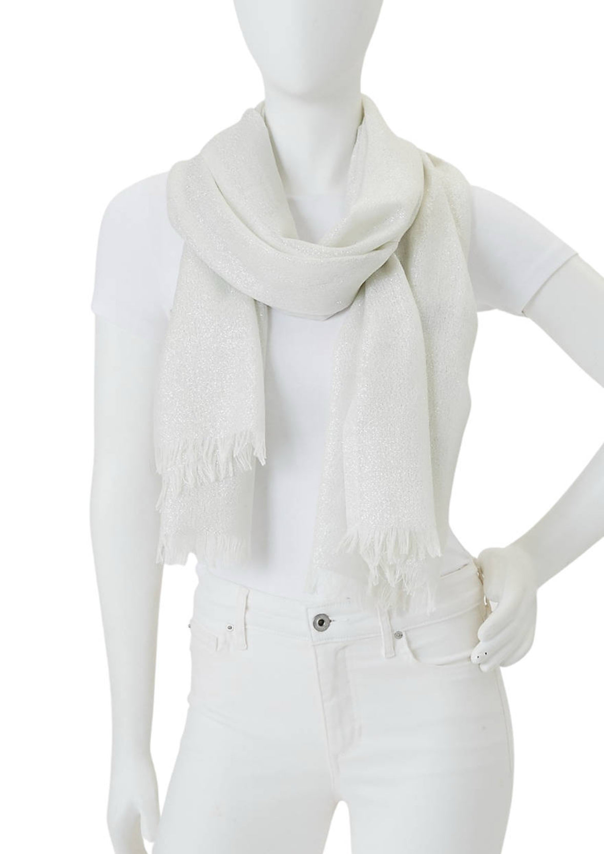 Ivory Metallic Evening Wrap