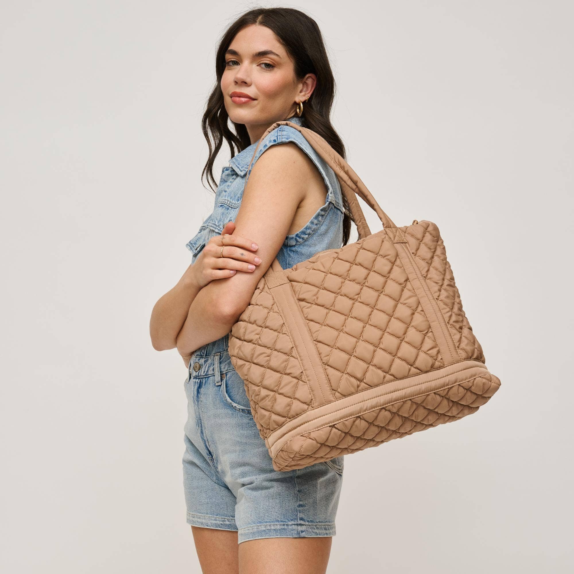 Lanya Quilted Nylon Travel Tote