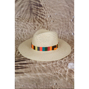 Multi Color Stripe Band Straw Hat