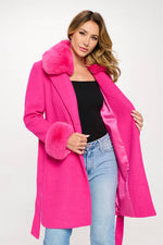 Load image into Gallery viewer, Wool Faux Fur Coat
