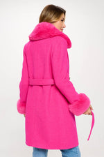 Load image into Gallery viewer, Wool Faux Fur Coat
