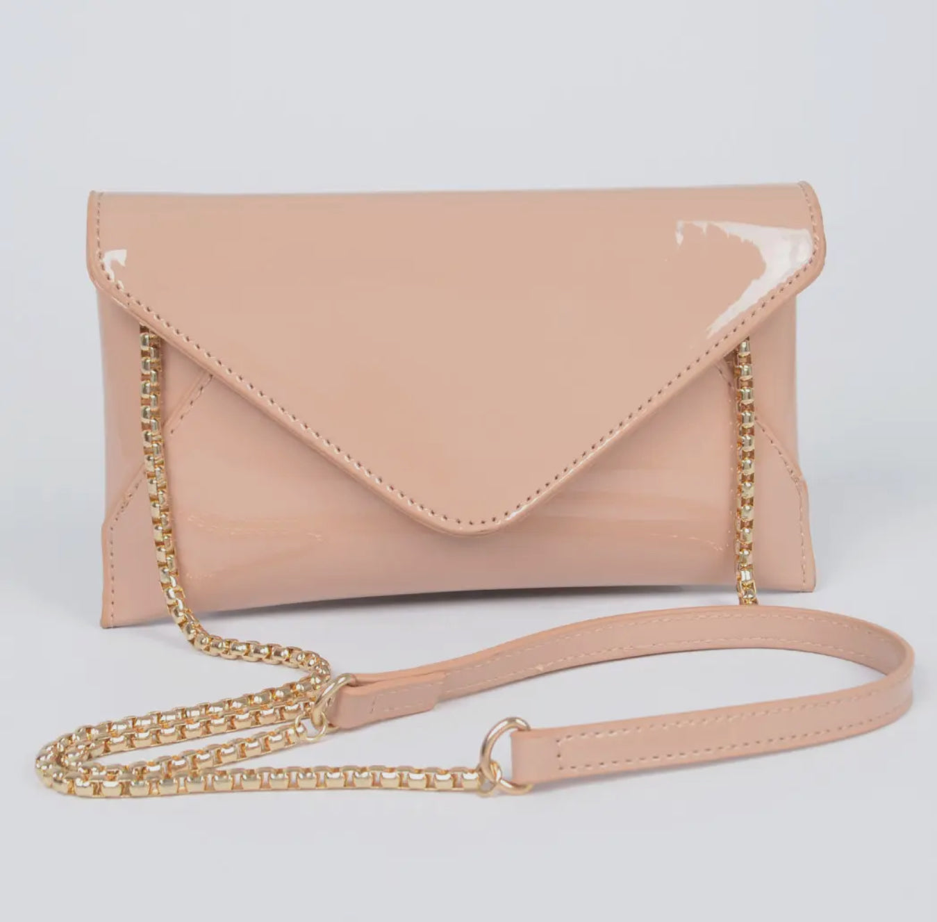 Enamel Envelope Clutch