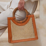 Load image into Gallery viewer, Rattan Cane Weave Bag with Round Handle
