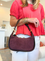 Load image into Gallery viewer, Mia Crescent Small Hobo Dark Cherry
