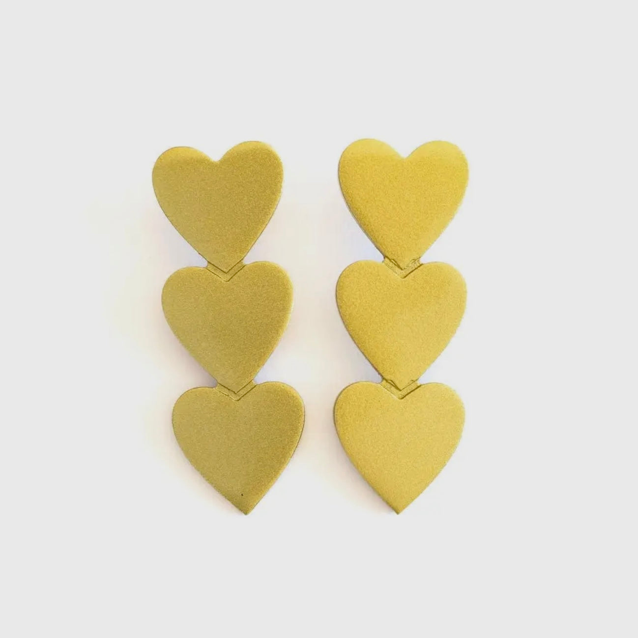 Gold Metallic Heart Earrings