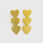 Load image into Gallery viewer, Gold Metallic Heart Earrings
