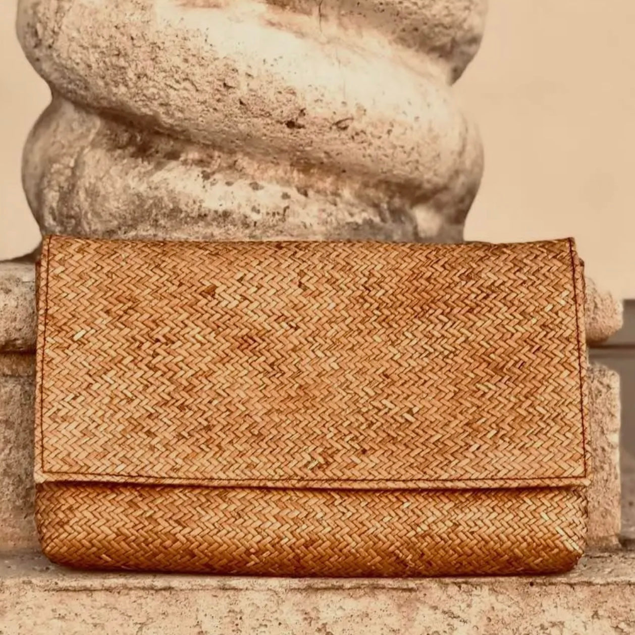 Rattan Envelope Clutch