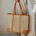 Load image into Gallery viewer, Large Rattan Cane Weave Tote
