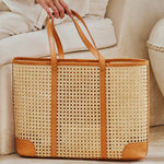 Load image into Gallery viewer, Large Rattan Cane Weave Tote
