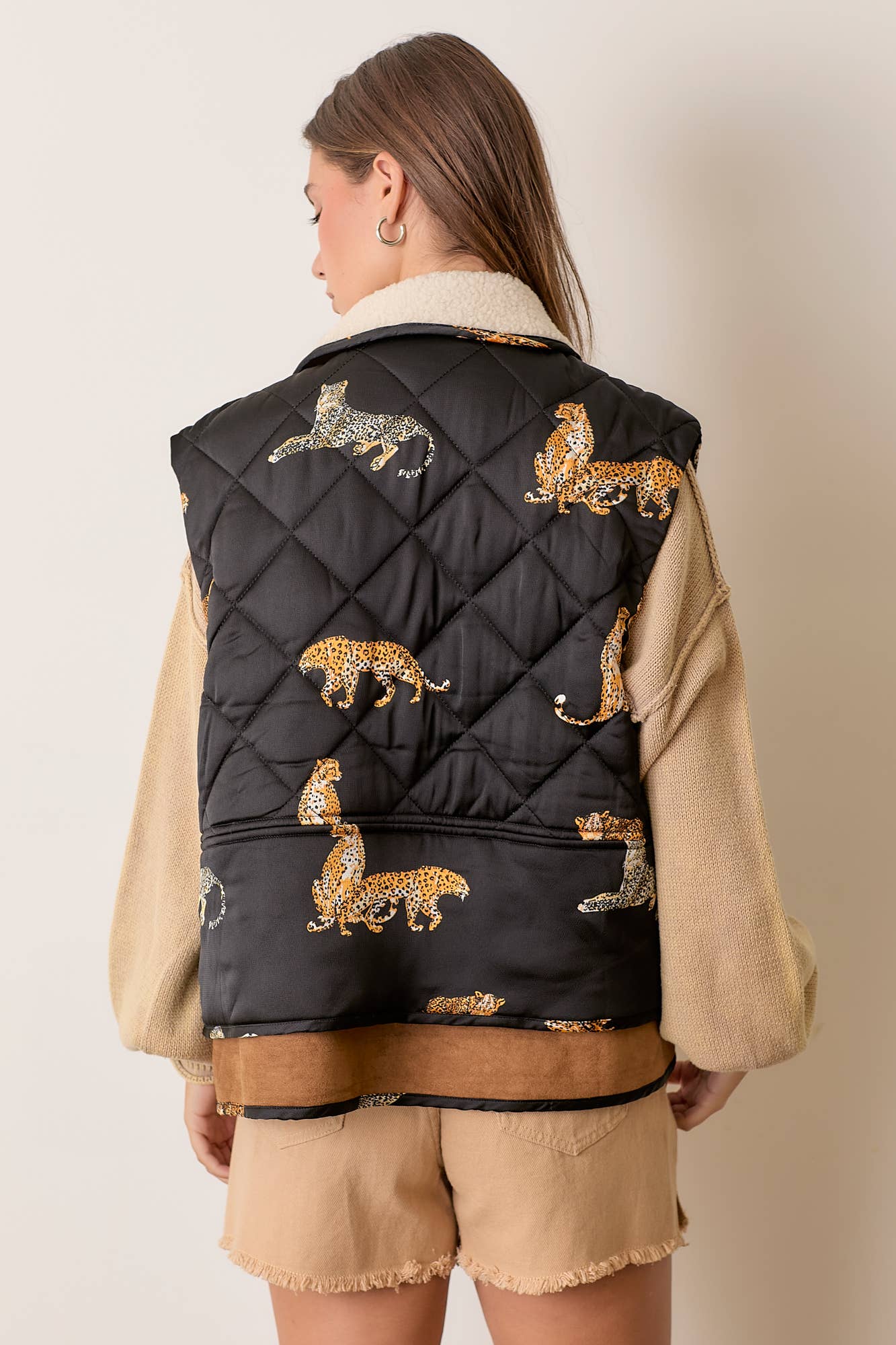 Leopard Quilted vest