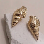 Load image into Gallery viewer, Gold Conch Seashell Stud
