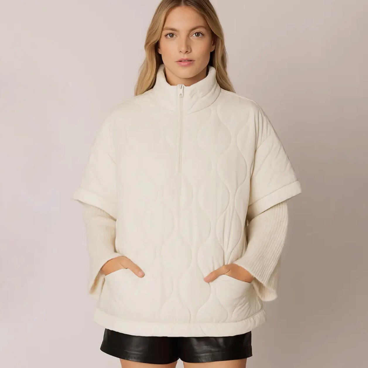 Noelle Quilted Poncho