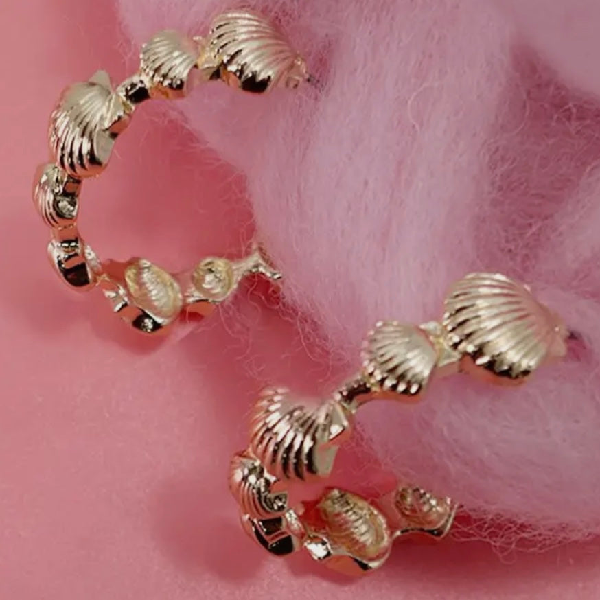 Seashell Hoop Earrings
