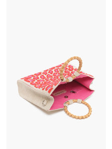 Pink Leopard Handheld with Crossbody Straps