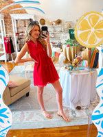 Load image into Gallery viewer, Ruffle Sleeveless Coverup - Red
