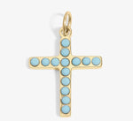 Load image into Gallery viewer, Turquoise Stone Cross 15mm
