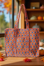 Load image into Gallery viewer, Talbot Orange Floral Tote Bag
