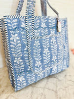 Load image into Gallery viewer, Sinclair Blue Floral Tote
