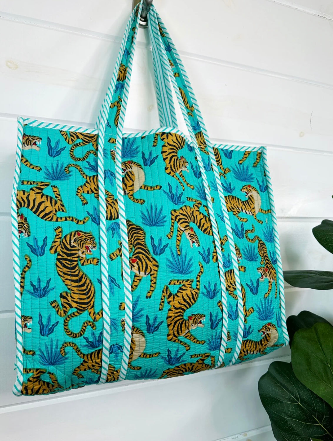 Tiger Quilted Tote