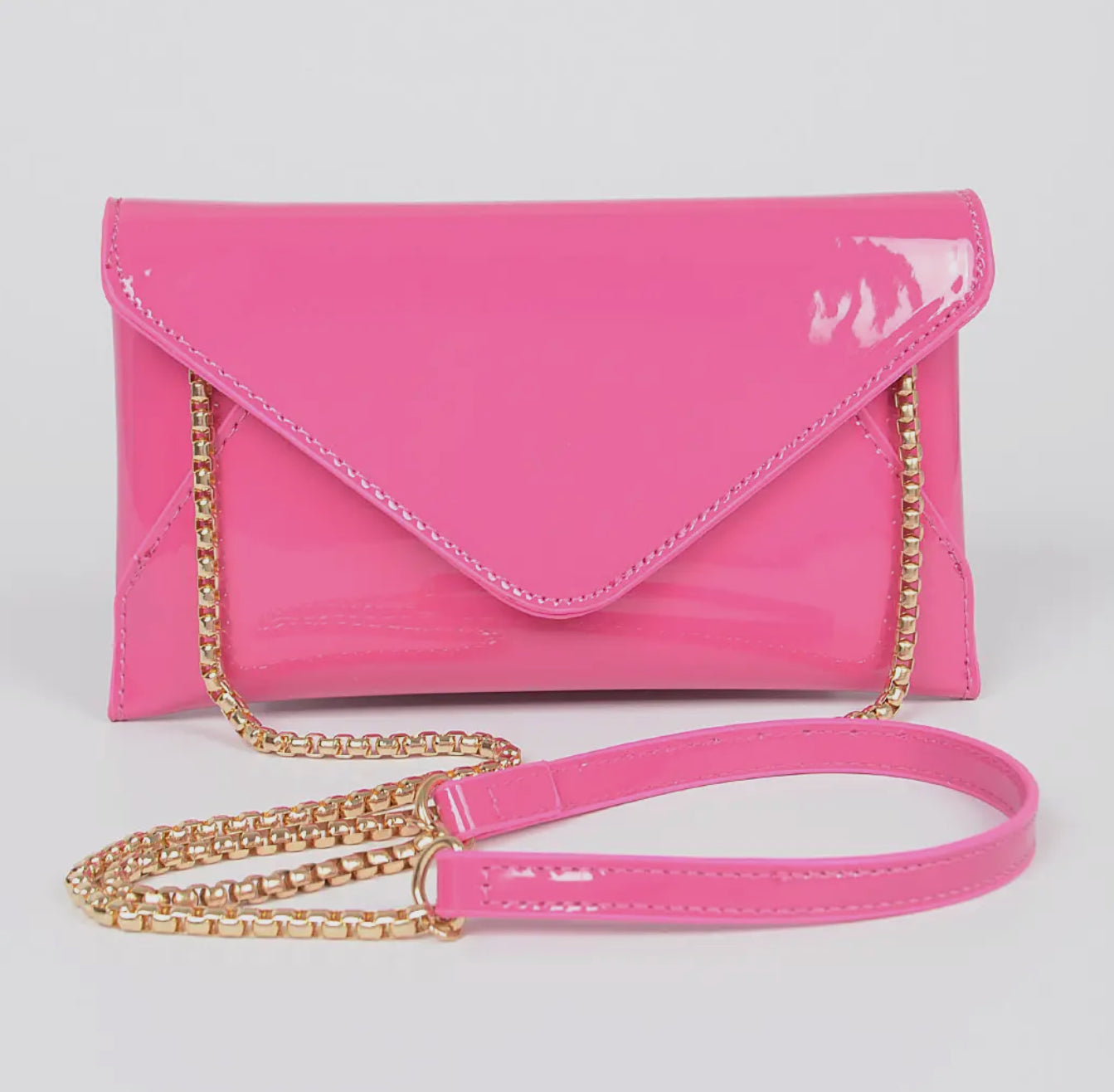 Enamel Envelope Clutch