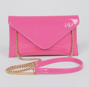 Enamel Envelope Clutch