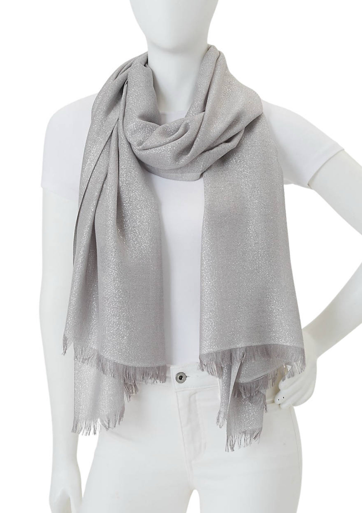 Silver Metallic Evening Wrap