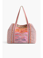 Load image into Gallery viewer, Orange to Mauve Ombre Embellished Tote
