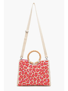 Pink Leopard Handheld with Crossbody Straps