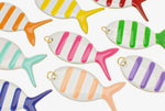 Load image into Gallery viewer, Large Striped Fish Charm *Multiple Colors*

