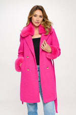 Load image into Gallery viewer, Wool Faux Fur Coat
