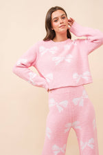 Load image into Gallery viewer, Bow Print Cozy Sweater Set
