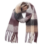 Load image into Gallery viewer, PLAID PATTERN FRINGE WINTER SCARF
