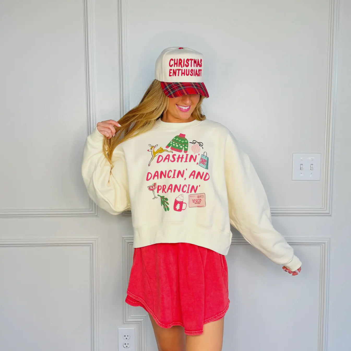 Dashin, Dancin and Prancin Crop Sweatshirt