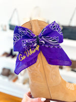 Load image into Gallery viewer, Embroidered Vikings Bandana Bow Charm
