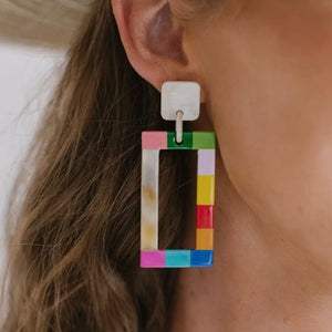 Rainbow Colorblock Earrings