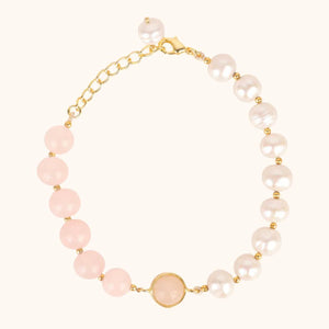 Margarite Bracelet - Rose Quartz/Pearl