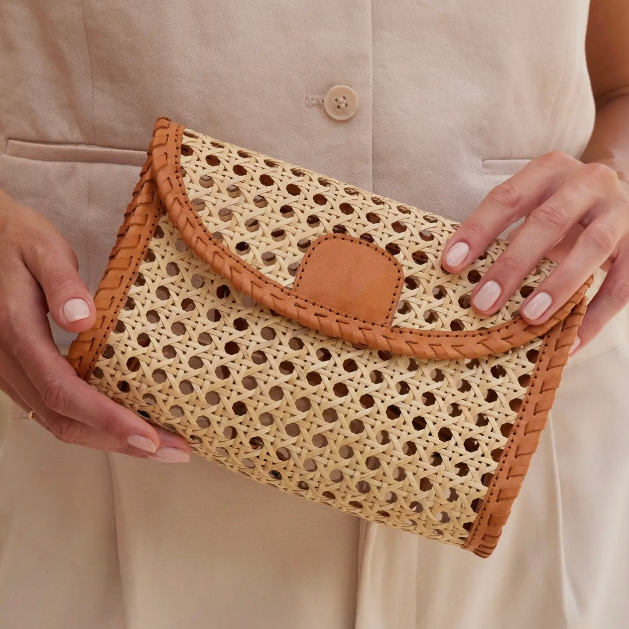 Rattan Convertible Clutch