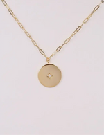 Load image into Gallery viewer, Sylvester Disc Necklace Gold
