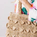 Load image into Gallery viewer, Ruffle Raffia Tote
