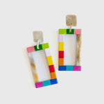 Load image into Gallery viewer, Rainbow Colorblock Earrings
