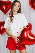 Load image into Gallery viewer, Bow Embroidered Knit Tee

