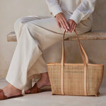 Load image into Gallery viewer, Rattan Basket Weave Tote
