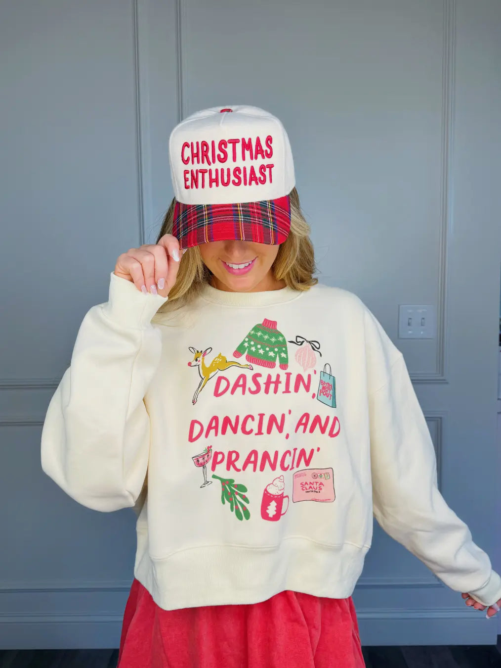 Dashin, Dancin and Prancin Crop Sweatshirt